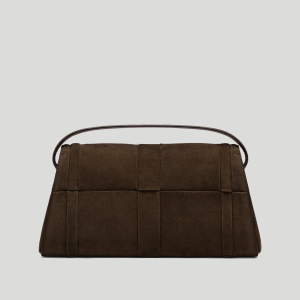 DeMellier The Florence Crossbody in Mocha Suede Crossbody Bag, view 6 | Shoulder & Crossbody Bags | Luxury Shoes 