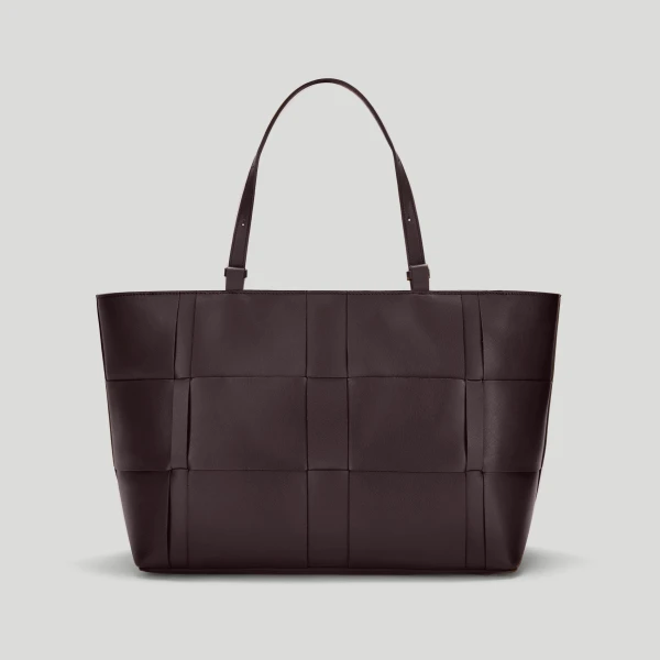 DeMellier The Florence in Bordeaux Fine Grain Tote Bag, view 5 | Totes & Top-Handle Bags | Luxury Shoes 
