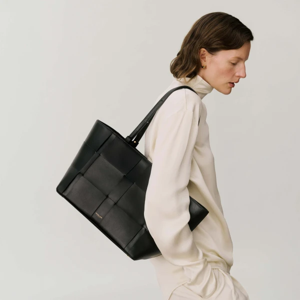 DeMellier The Florence in Bordeaux Fine Grain Tote Bag, view 6 | Totes & Top-Handle Bags | Luxury Shoes 
