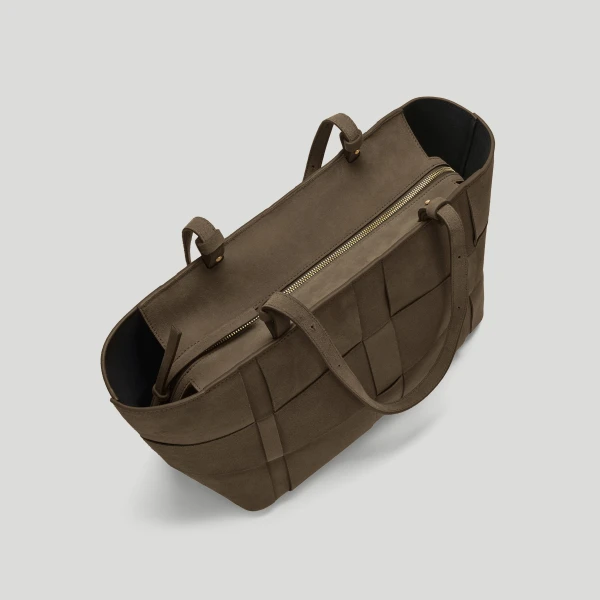 DeMellier The Florence in Hazel Suede Tote Bag, view 4 | Totes & Top-Handle Bags | Luxury Shoes 
