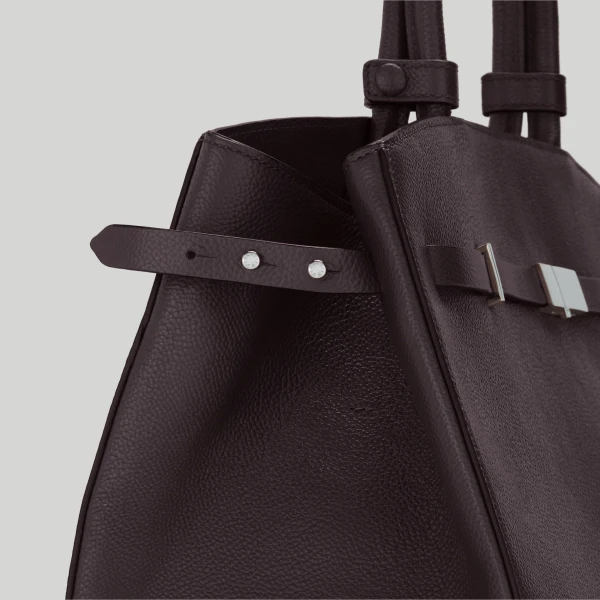 DeMellier The Hudson in Bordeaux Small Grain Tote Bag, view 2 | Totes & Top-Handle Bags | Luxury Shoes 