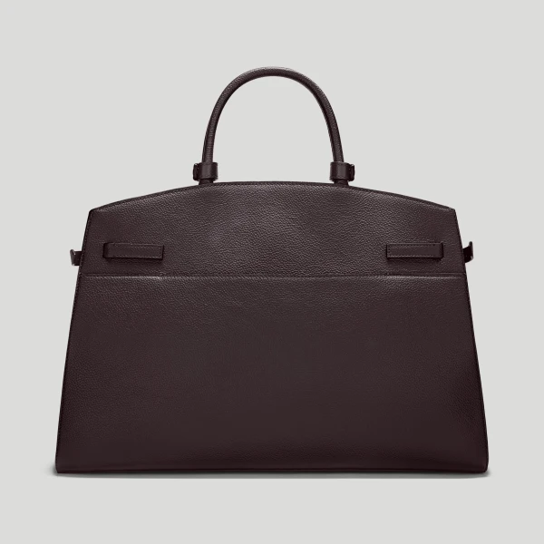 DeMellier The Hudson in Bordeaux Small Grain Tote Bag, view 5 | Totes & Top-Handle Bags | Luxury Shoes 