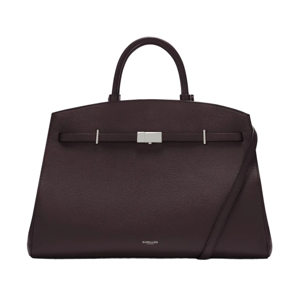 The Hudson in Bordeaux Small Grain Tote Bag