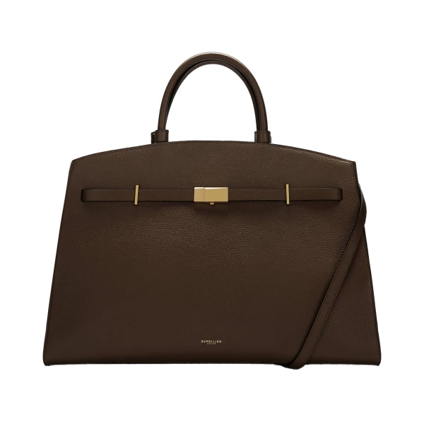 The Hudson in Mocha Small Grain Tote Bag