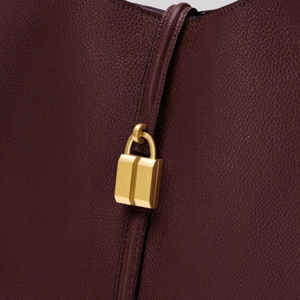 DeMellier The Large Siena Bucket in Burgundy Small Grain Bucket Bag, view 2 | Bucket Bags | Luxury Shoes 