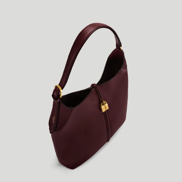 DeMellier The Large Siena Bucket in Burgundy Small Grain Bucket Bag, view 4 | Bucket Bags | Luxury Shoes 