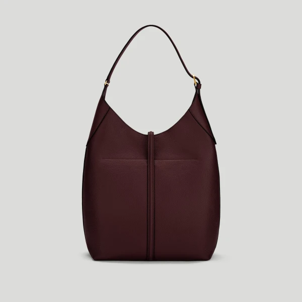 DeMellier The Large Siena Bucket in Burgundy Small Grain Bucket Bag, view 5 | Bucket Bags | Luxury Shoes 
