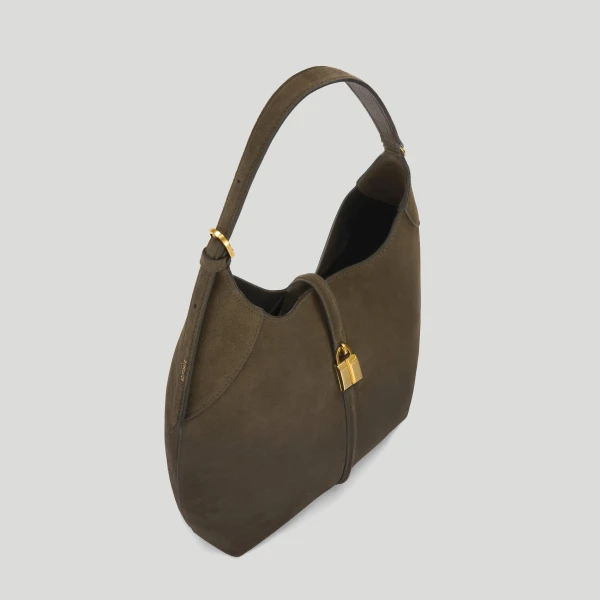 DeMellier The Large Siena Bucket in Hazel Suede Bucket Bag, view 4 | Bucket Bags | Luxury Shoes 