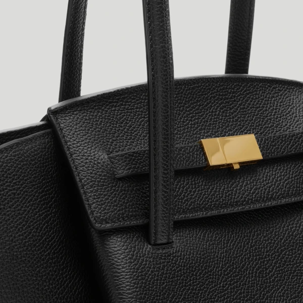 DeMellier The Midi Brooklyn in Black Small Grain Shoulder Bag, view 3 | Shoulder & Crossbody Bags | Luxury Shoes 