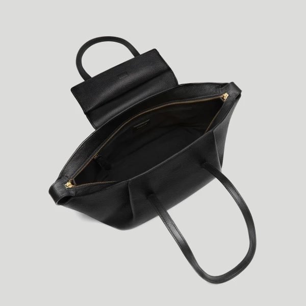 DeMellier The Midi Brooklyn in Black Small Grain Shoulder Bag, view 4 | Shoulder & Crossbody Bags | Luxury Shoes 