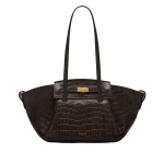 DeMellier The Midi Brooklyn in Dark Chocolate Croc-Effect Shoulder Bag DeMellier The Midi Brooklyn in Dark Chocolate Croc-Effect Shoulder Bag | Shoulder & Crossbody Bags | Luxury Shoes