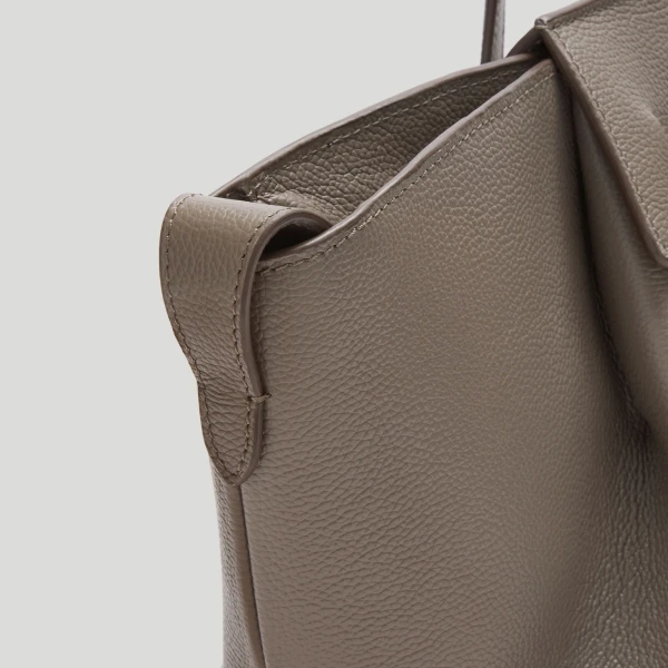 DeMellier The Midi Brooklyn in Dark Taupe Small Grain Shoulder Bag, view 5 | Shoulder & Crossbody Bags | Luxury Shoes 