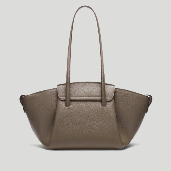 DeMellier The Midi Brooklyn in Dark Taupe Small Grain Shoulder Bag, view 6 | Shoulder & Crossbody Bags | Luxury Shoes 