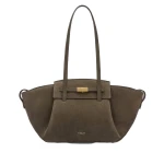 DeMellier The Midi Brooklyn in Hazel Suede Shoulder Bag | Shoulder & Crossbody Bags | Luxury Shoes 