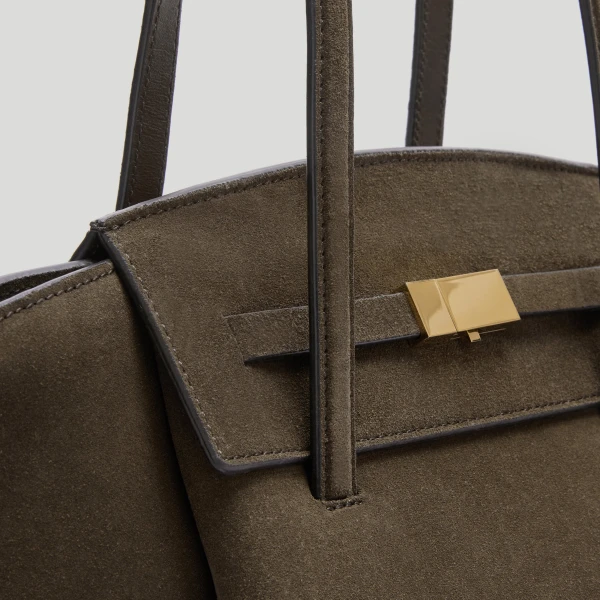 DeMellier The Midi Brooklyn in Hazel Suede Shoulder Bag, view 3 | Shoulder & Crossbody Bags | Luxury Shoes 