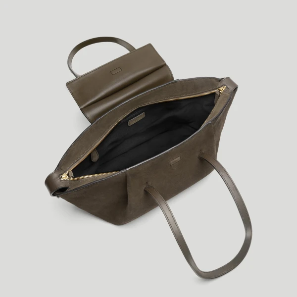 DeMellier The Midi Brooklyn in Hazel Suede Shoulder Bag, view 4 | Shoulder & Crossbody Bags | Luxury Shoes 
