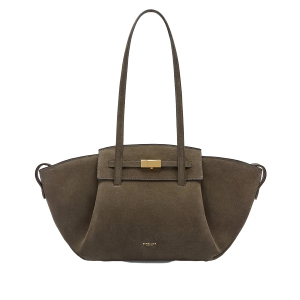 DeMellier The Midi Brooklyn in Hazel Suede Shoulder Bag | Shoulder & Crossbody Bags | Luxury Shoes 