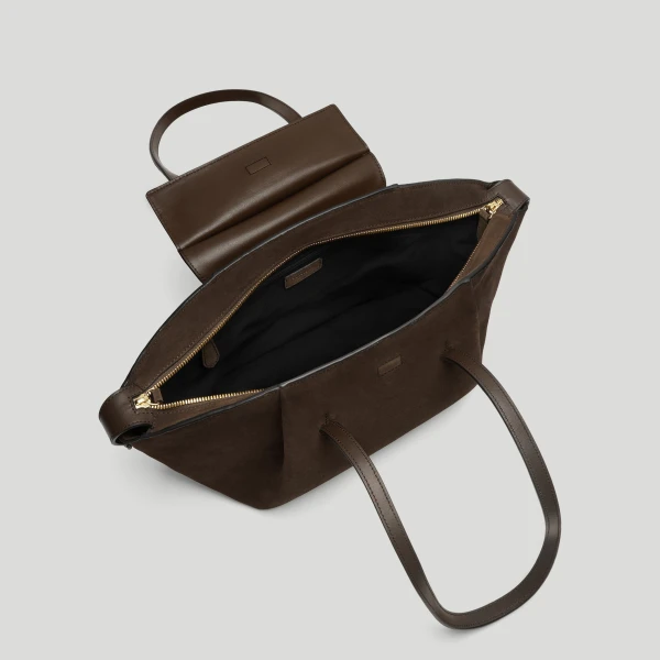DeMellier The Midi Brooklyn in Mocha Suede Shoulder Bag, view 4 | Shoulder & Crossbody Bags | Luxury Shoes 