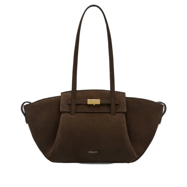 The Midi Brooklyn in Mocha Suede Shoulder Bag