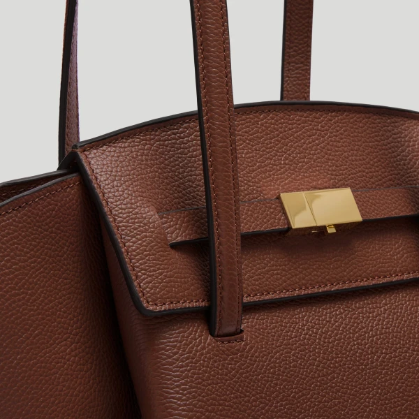 DeMellier The Midi Brooklyn in Warm Brown Small Grain Shoulder Bag, view 2 | Shoulder & Crossbody Bags | Luxury Shoes 