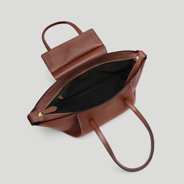 DeMellier The Midi Brooklyn in Warm Brown Small Grain Shoulder Bag, view 3 | Shoulder & Crossbody Bags | Luxury Shoes 