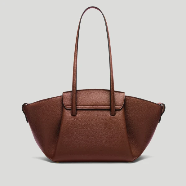DeMellier The Midi Brooklyn in Warm Brown Small Grain Shoulder Bag, view 5 | Shoulder & Crossbody Bags | Luxury Shoes 