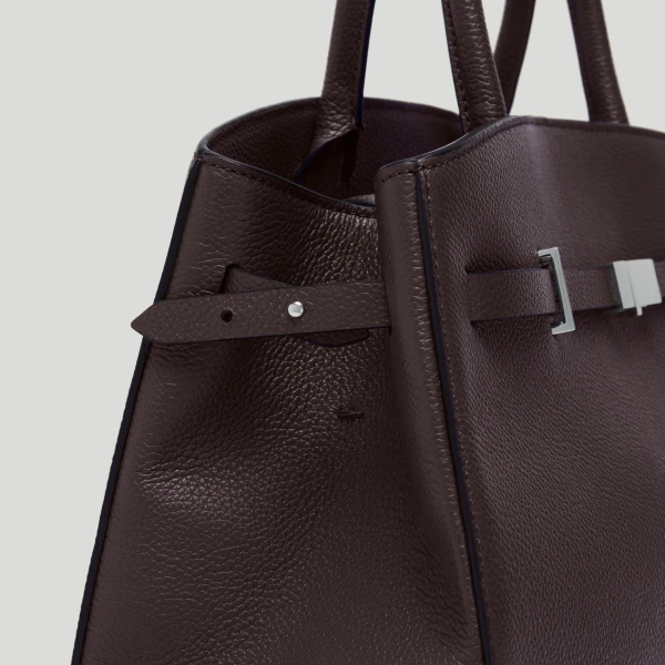 DeMellier The Midi Hudson in Bordeaux Small Grain Crossbody Bag, view 2 | Shoulder & Crossbody Bags | Luxury Shoes 