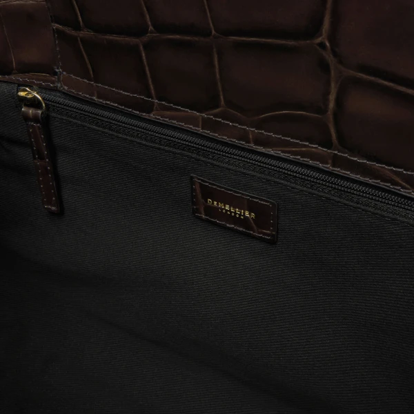 DeMellier The Midi Hudson in Dark Chocolate Large Croc-Effect Crossbody Bag, view 5 | Shoulder & Crossbody Bags | Luxury Shoes 