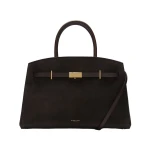 DeMellier The Midi Hudson in Dark Chocolate Suede Crossbody Bag | Shoulder & Crossbody Bags | Luxury Shoes 