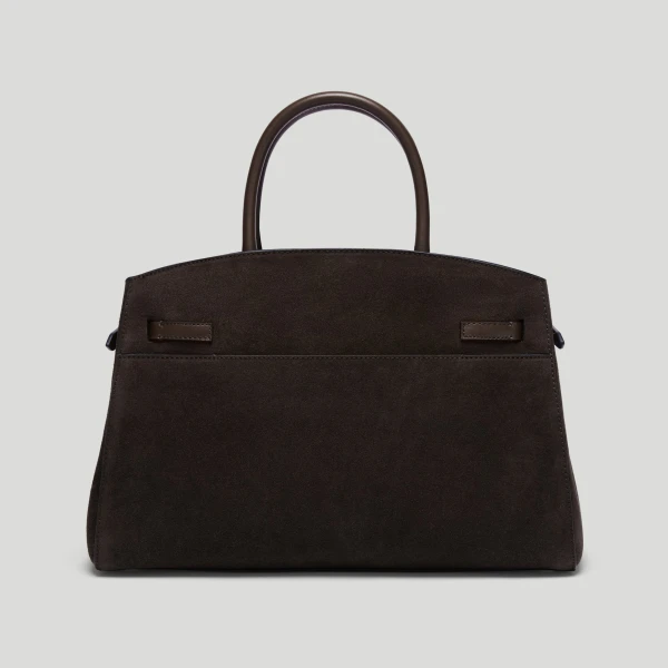 DeMellier The Midi Hudson in Dark Chocolate Suede Crossbody Bag, view 5 | Shoulder & Crossbody Bags | Luxury Shoes 
