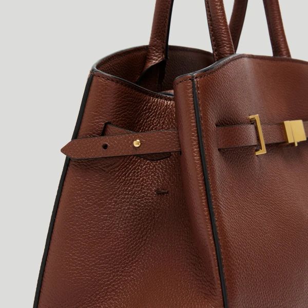 DeMellier The Midi Hudson in Warm Brown Small Grain Crossbody Bag, view 3 | Shoulder & Crossbody Bags | Luxury Shoes 