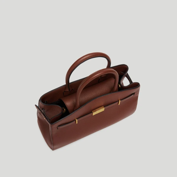 DeMellier The Midi Hudson in Warm Brown Small Grain Crossbody Bag, view 4 | Shoulder & Crossbody Bags | Luxury Shoes 