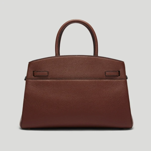 DeMellier The Midi Hudson in Warm Brown Small Grain Crossbody Bag, view 6 | Shoulder & Crossbody Bags | Luxury Shoes 