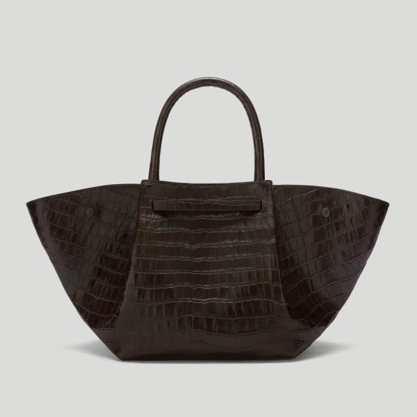 DeMellier The Midi New York in Dark Chocolate Croc-Effect Shoulder Bag, view 5 | Shoulder & Crossbody Bags | Luxury Shoes 