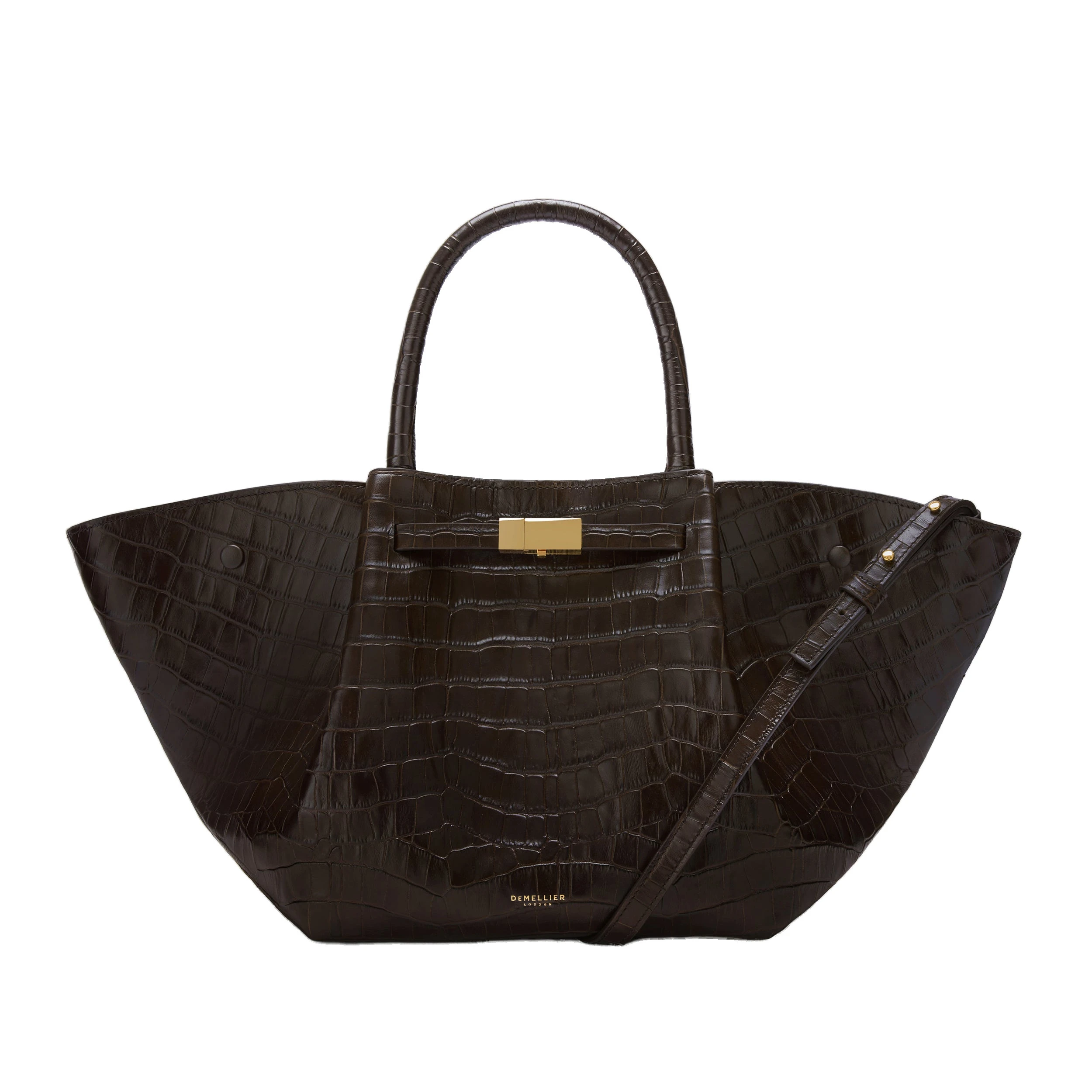 DeMellier The Midi New York in Dark Chocolate Croc-Effect Shoulder Bag DeMellier The Midi New York in Dark Chocolate Croc-Effect Shoulder Bag | Shoulder & Crossbody Bags | Luxury Shoes