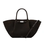 DeMellier The Midi New York in Dark Chocolate Suede Shoulder Bag | Shoulder & Crossbody Bags | Luxury Shoes 