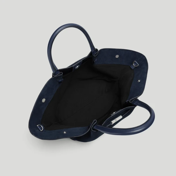 DeMellier The Midi New York in Midnight Blue Suede Shoulder Bag, view 4 | Shoulder & Crossbody Bags | Luxury Shoes 