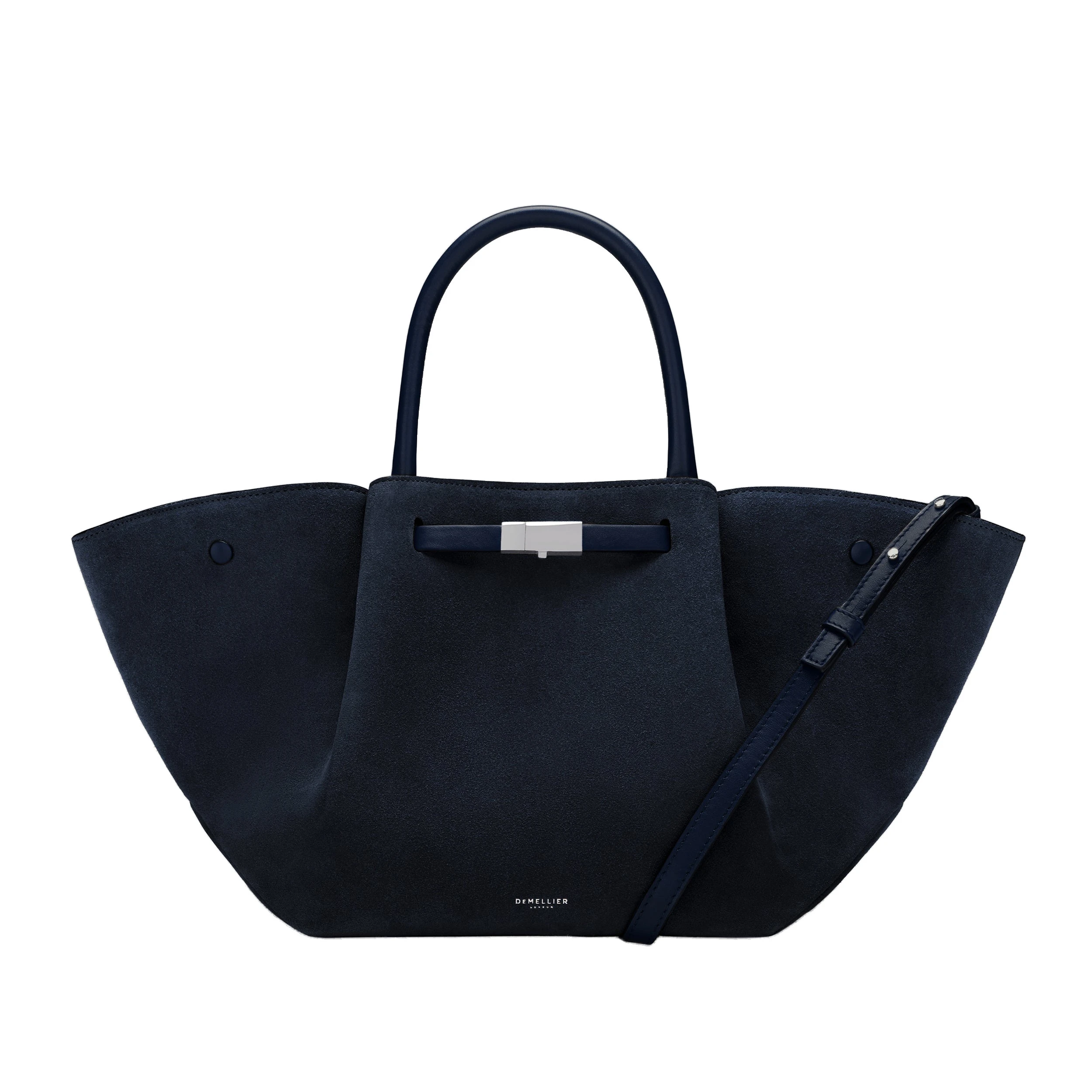 DeMellier The Midi New York in Midnight Blue Suede Shoulder Bag DeMellier The Midi New York in Midnight Blue Suede Shoulder Bag | Shoulder & Crossbody Bags | Luxury Shoes