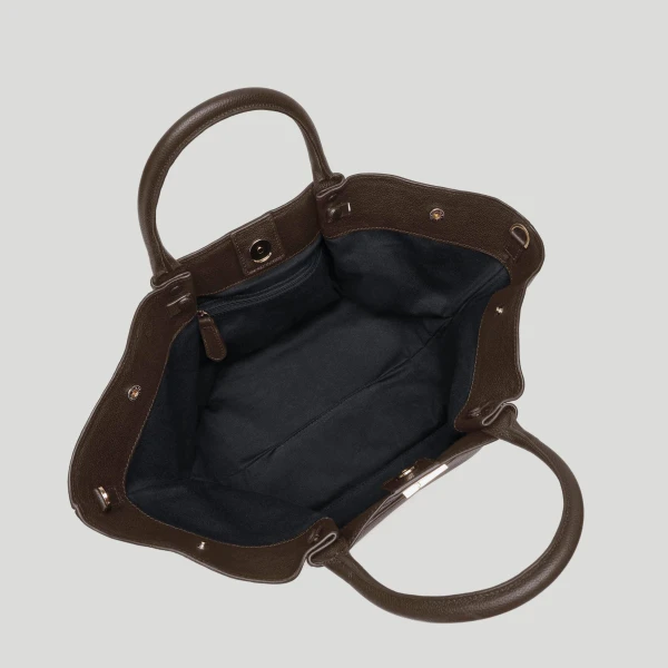 DeMellier The Midi New York in Mocha Small Grain Shoulder Bag, view 3 | Shoulder & Crossbody Bags | Luxury Shoes 