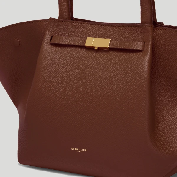 DeMellier The Midi New York in Warm Brown Small Grain Shoulder Bag, view 2 | Shoulder & Crossbody Bags | Luxury Shoes 