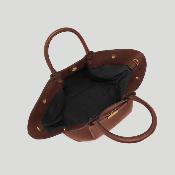 DeMellier The Midi New York in Warm Brown Small Grain Shoulder Bag, view 3 | Shoulder & Crossbody Bags | Luxury Shoes 