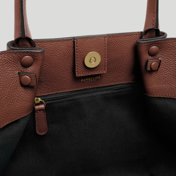 DeMellier The Midi New York in Warm Brown Small Grain Shoulder Bag, view 4 | Shoulder & Crossbody Bags | Luxury Shoes 