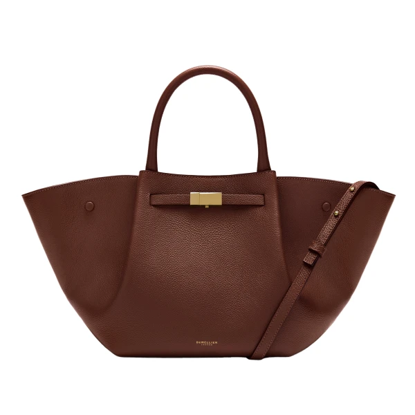 DeMellier The Midi New York in Warm Brown Small Grain Shoulder Bag | Shoulder & Crossbody Bags | Luxury Shoes 
