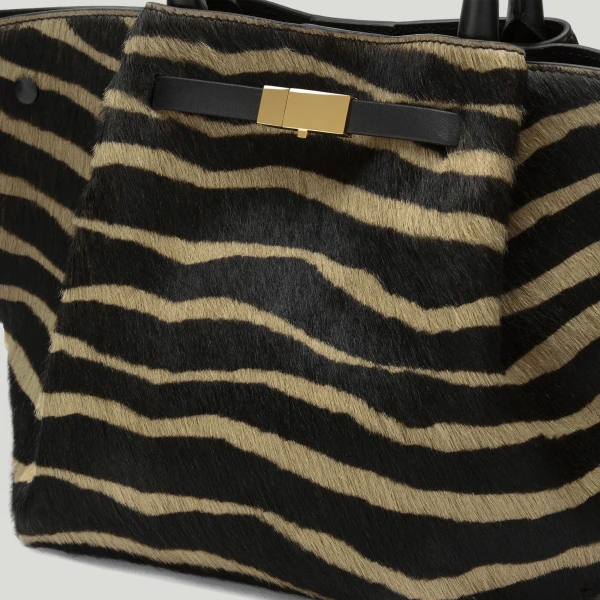 DeMellier The Midi New York in Zebra-Effect Hair Calf Shoulder Bag, view 3 | Shoulder & Crossbody Bags | Luxury Shoes 