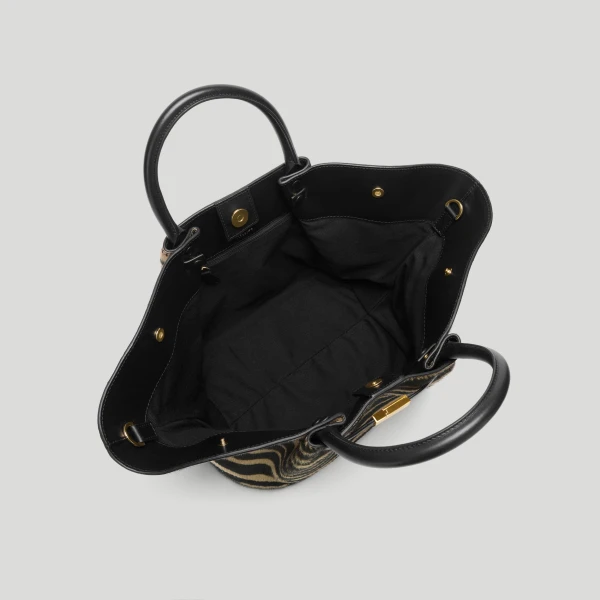 DeMellier The Midi New York in Zebra-Effect Hair Calf Shoulder Bag, view 4 | Shoulder & Crossbody Bags | Luxury Shoes 