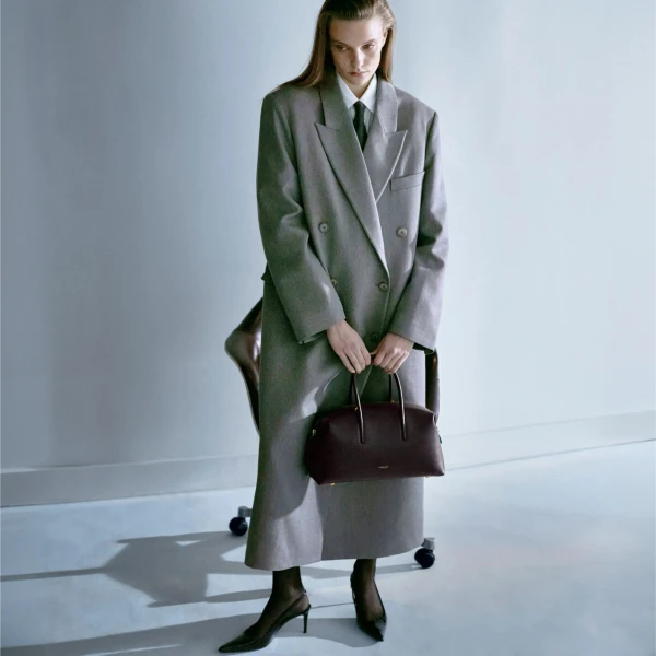 DeMellier The Midi Stockholm in Bordeaux Fine Grain Top-Handle Bag, view 2 | Totes & Top-Handle Bags | Luxury Shoes 