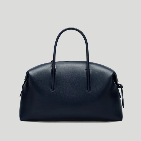 DeMellier The Midi Stockholm in Midnight Blue Fine Grain Top-Handle Bag, view 6 | Totes & Top-Handle Bags | Luxury Shoes 