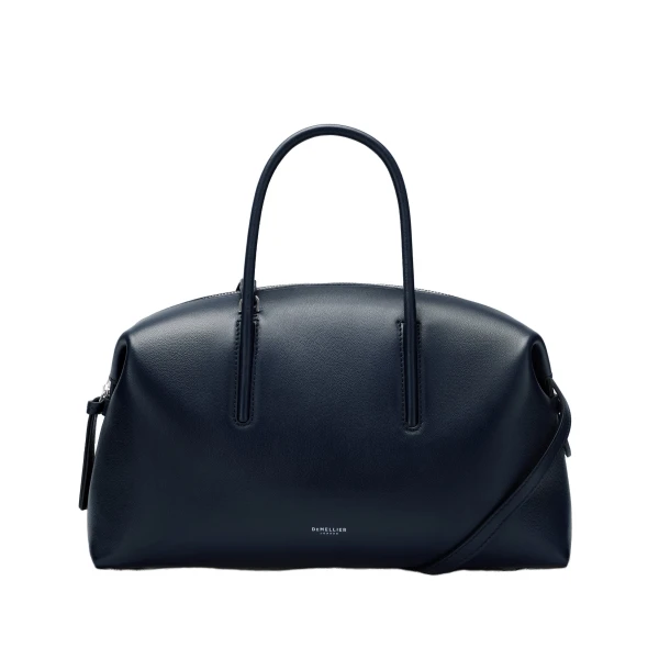 The Midi Stockholm in Midnight Blue Fine Grain Top-Handle Bag
