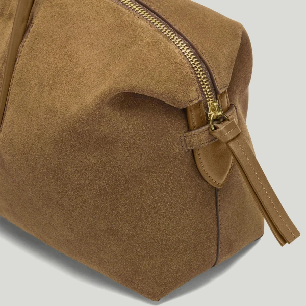 DeMellier The Midi Stockholm in Tobacco Suede Top-Handle Bag, view 2 | Totes & Top-Handle Bags | Luxury Shoes 