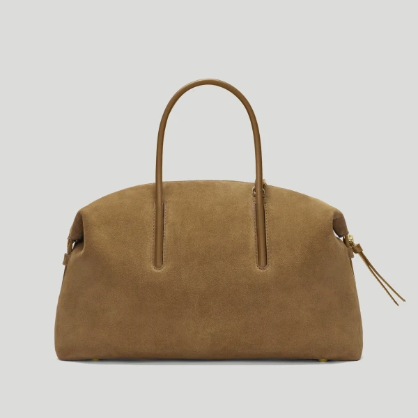 DeMellier The Midi Stockholm in Tobacco Suede Top-Handle Bag, view 4 | Totes & Top-Handle Bags | Luxury Shoes 